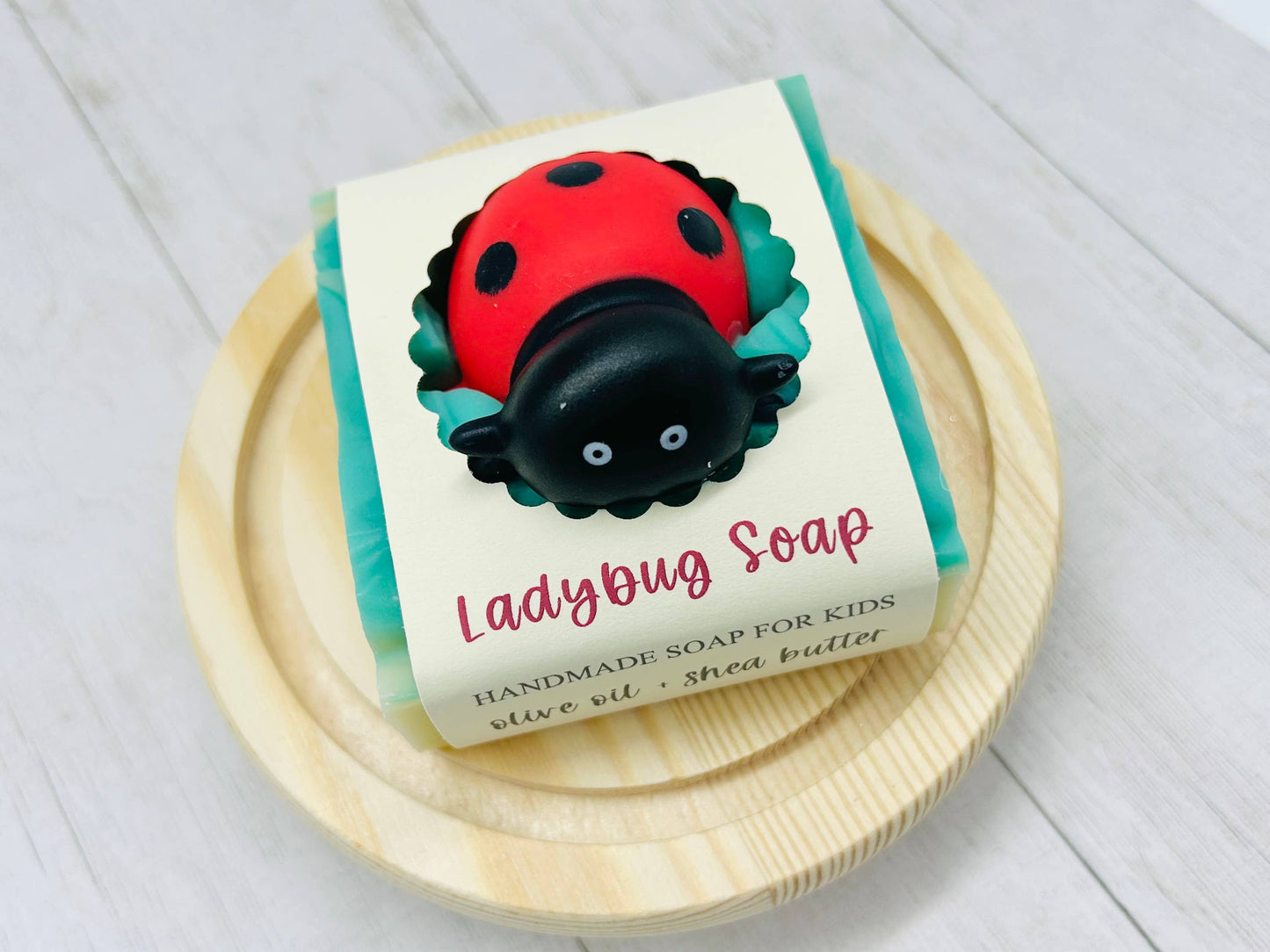 SARATOGA NATURAL BODY CARE LLC - Ladybug Handmade Soap Bar for Kids VEGAN COLD PROCESS