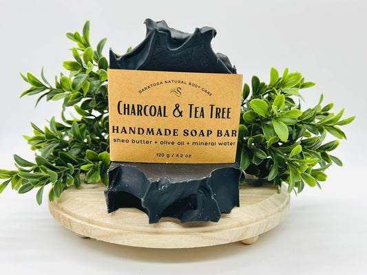 SARATOGA NATURAL BODY CARE LLC - Charcoal Tea Tree Handmade Soap Bar VEGAN NATURAL