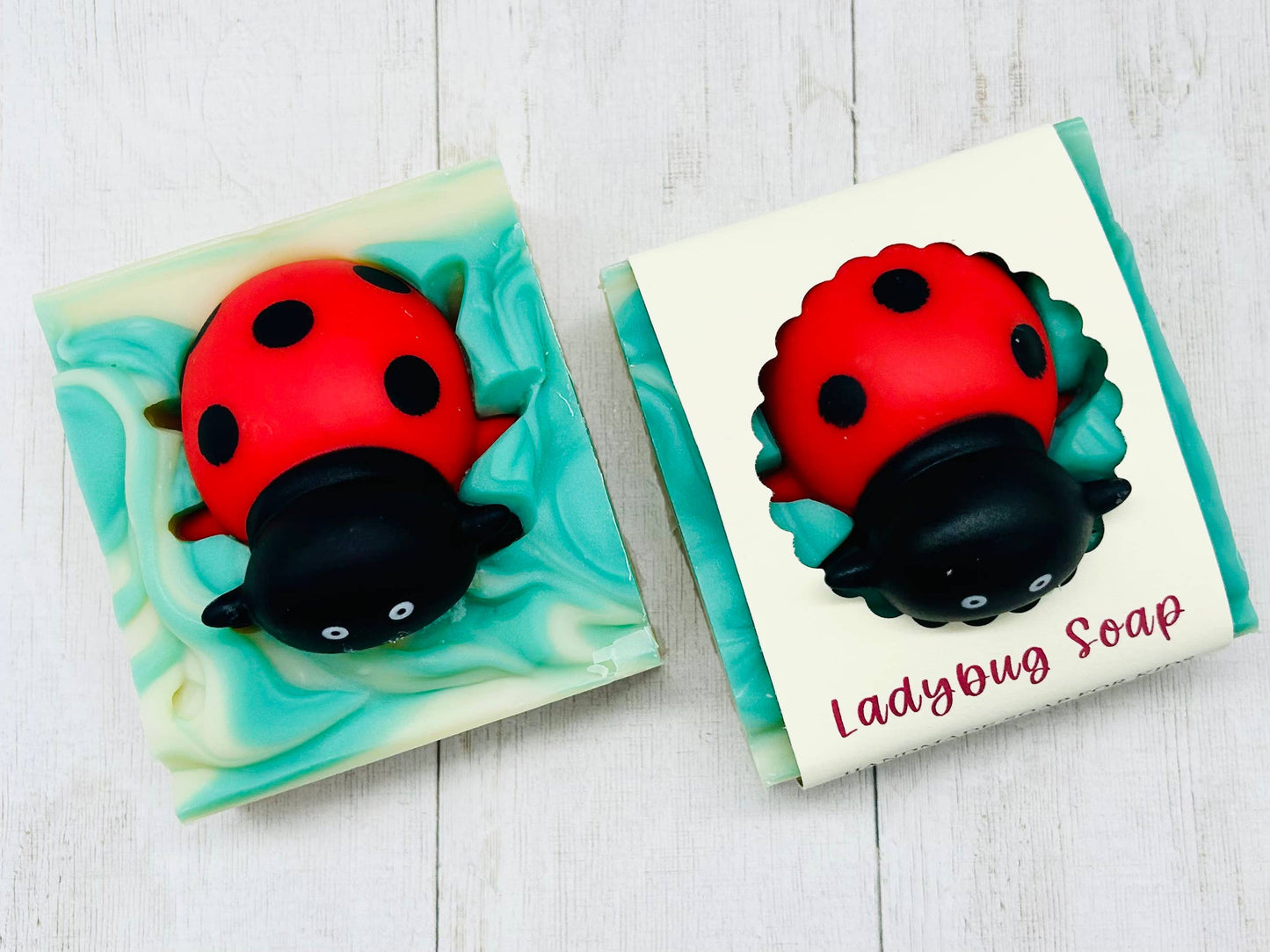 SARATOGA NATURAL BODY CARE LLC - Ladybug Handmade Soap Bar for Kids VEGAN COLD PROCESS