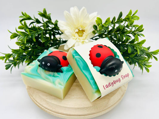 SARATOGA NATURAL BODY CARE LLC - Ladybug Handmade Soap Bar for Kids VEGAN COLD PROCESS