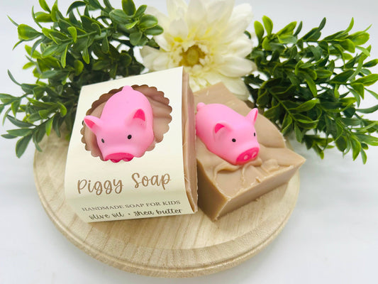 SARATOGA NATURAL BODY CARE LLC - Piggy Handmade Soap Bar for Kids VEGAN COLD PROCESS